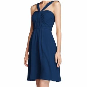 DAVID’S BRIDAL Dress Y-Neck Chiffon Bridesmaid 0